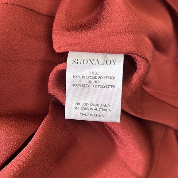 NWT Shona Joy Luxe Twist Front Sleeveless Satin Midi Dress in Sangria size 12 - Picture 13 of 13
